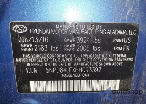 2017 Hyundai Elantra Limited z USA, uszkodzony, nr VIN 5NPD84LFXHH093397